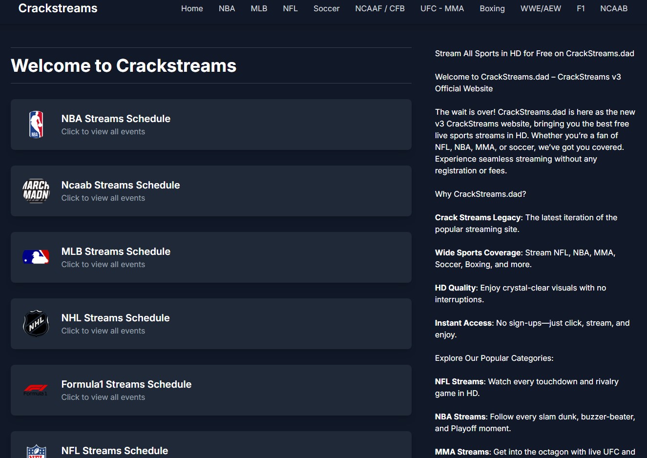 Crackstreams Poster